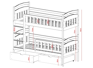 IGNAŚ 80x190 Milchschokolade Etagenbett Lano Möbel