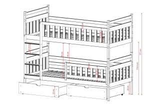 MONIKA 80x200 Zartbitterschokolade Etagenbett Lano Möbel