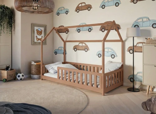 NOAH 90x200 Zimt Einzelkinderbett Hausbett Lano Möbel