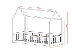 NOAH 90x200 Zimt Einzelkinderbett Hausbett Lano Möbel