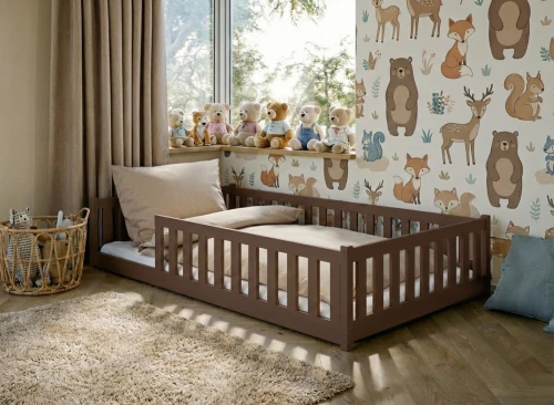 OTIS 120x200 Bitter Çikolata Montessori Çocuk Yer Yatağı Lano Mobilya