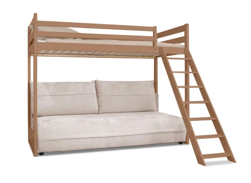 SAVIO 90x200/140x200 Tarçın Ranza, Açılır Kanepeli, Bej Kumaş Perfect Harmony 02 Lano Mobilya