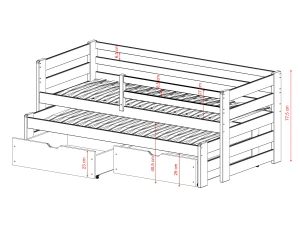 SENSO 90x180 Zimt Ausziehbares Doppelbett Lano Möbel