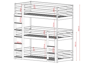 TED 80x200 Zimt Etagenbett Lano Möbel