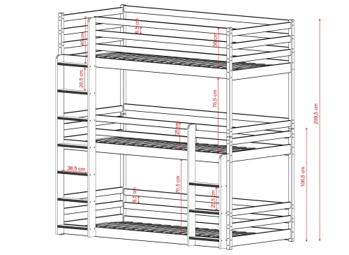 TED 80x180 Zartbitterschokolade Etagenbett Lano Möbel