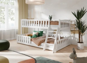 NICE 90x200/120x200 Weiß Etagenbett mit breiter Liegefläche Lano Möbel