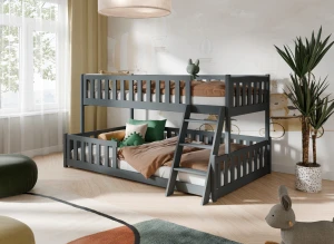 NICE 90x200/120x200 Graphit Etagenbett mit breiter Liegefläche Lano Möbel