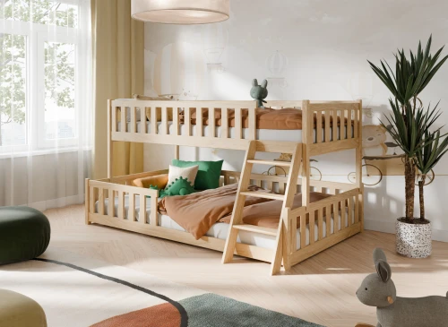 NICE 90x200/120x200 Kiefer Etagenbett mit breiter Liegefläche Lano Möbel