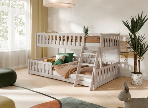 NICE 90x200/120x200 Kaschmir Etagenbett mit breiter Liegefläche Lano Möbel