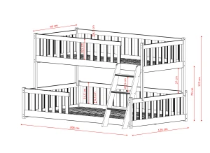 NICE 90x200/120x200 Baumwolle Etagenbett mit breiter Liegefläche Lano Möbel