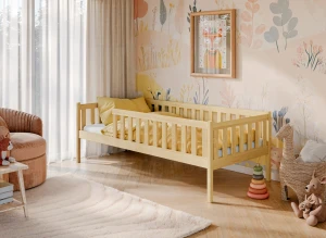 ADA 90x200 Boyasız Ahşap Çocuk Tek Kişilik Yatak Lano Mobilya