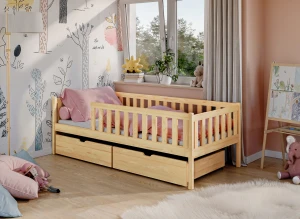 ANTONIO 90x200 Boyasız Ahşap Çocuk Tek Kişilik Yatak Lano Mobilya