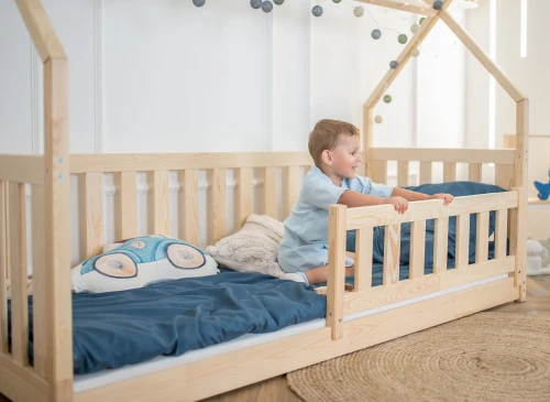 BOGUŚ 80x160 Boyasız Ahşap Montessori Çocuk Yer Yatağı Tipi Lano Meble