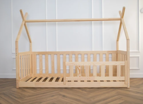 BOGUŚ 80x180 Boyasız Ahşap Montessori Yer Yatağı Çocuk Tipi Lano Meble