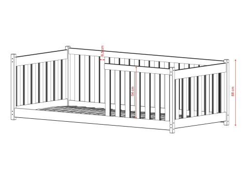 CONCEPT 80x160 Boyasız Ahşap Montessori Yer Yatağı Lano Meble