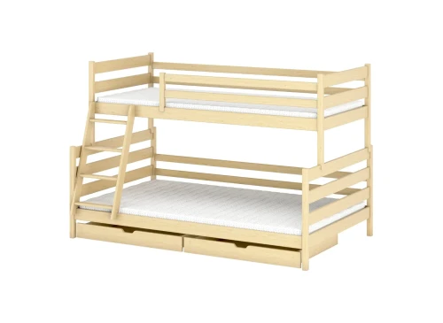 FAMI 90x200/120x200 Cilalanmamış Ahşap Ranza - Geniş Yatış Alanlı Lano Mobilya