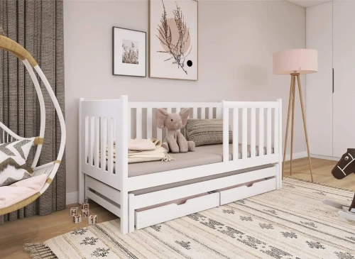 KAJA 90x190 Cilasız Ahşap Yavrulu Çocuk Yatağı Lano Meble