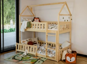 POLA 90x190 Cilasız Ahşap Ranza Lano Mobilya