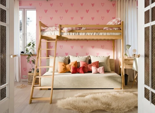 SOFINO 90x200/140x200 Boyasız Ahşap Ranza, Açılır Kanepeli, Bej Poso 38 Kumaş, Lano Meble