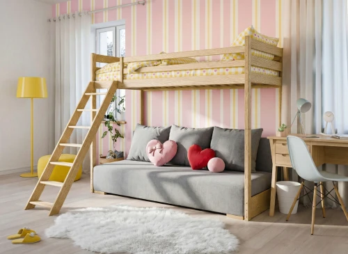SOFINO 90x200/140x200 Boyasız Ahşap Ranza, Açılır Kanepeli, Gri Kumaş Zoom 15 Sage Lano Mobilya