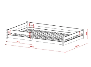 ZOFIA 120x200 Boyasız Ahşap Montessori Yer Yatağı - Çocuklar İçin Lano Meble