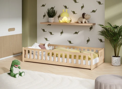 ZOYA 90X180 Boyasız Ahşap Tekli Çocuk Yatağı Lano Mobilya