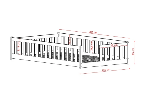 IVY 120x200 Pamuk Beyazı Tek Kişilik Çocuk Yatağı Lano Möbel