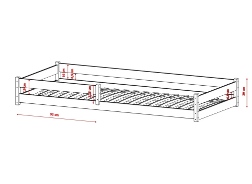 ALIS 90x200 Baumwolle Einzelkinderbett Lano Möbel