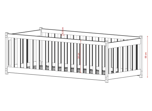 CONCEPT 80x200 Baumwolle Einzelkinderbett Gitterbett Lano Möbel
