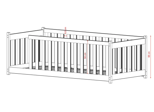 CONCEPT 90x180 Baumwolle Einzelkinderbett Gitterbett Lano Möbel