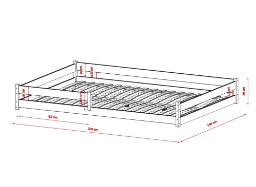 FINI 140x200 Baumwolle Einzelkinderbett Lano Möbel