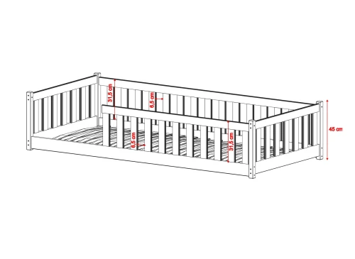 OTIS 120x200 Pamuklu Montessori Çocuk Yer Yatağı Lano Möbel