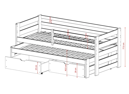 SENSO 90x200 Baumwolle Ausziehbares Doppelbett Lano Möbel