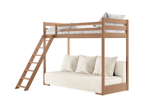 SOFINO 90x200/140x200 Tarçın Ranza, Açılabilir Bej Kanepe, Poso 38 Kumaş, Lano Meble