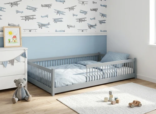 JUNIOR 120x200 Hellgrau Montessori-Bodenbett für Kinder Lano Möbel