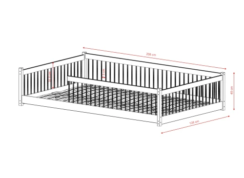 JUNIOR 120x200 Baumwolle Montessori-Bodenbett für Kinder Lano Möbel