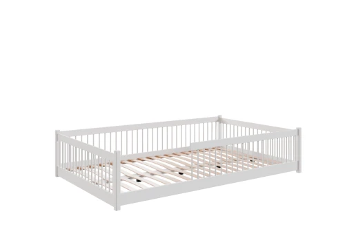 JUNIOR 120x200 Weiß Montessori-Bodenbett für Kinder Lano Möbel