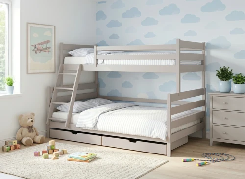 FAMI 90x200/120x200 Kaşmir Geniş Alt Katlı Ranza Lano Meble