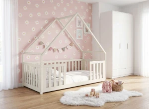 BEE 90x180 Baumwolle Einzelbett für Kinder Hausbett Lano Möbel