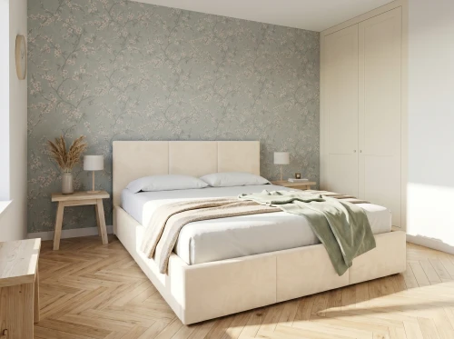 Polstertbett HAVEN 160x200 in cremefarbenem Manila-01-Stoff