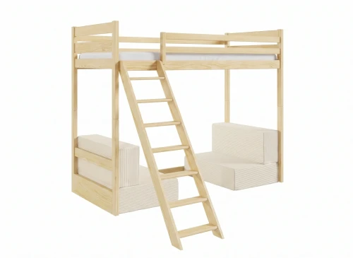 SOFENA 90x200 Kiefer Etagenbett mit modularem Sofa beige Stoff Poso 38 Lano Möbel