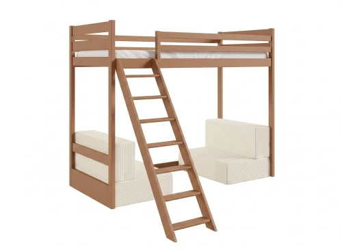 SOFENA 90x200 Zimt Etagenbett mit modularem Sofa beige Stoff Poso 38 Lano Möbel