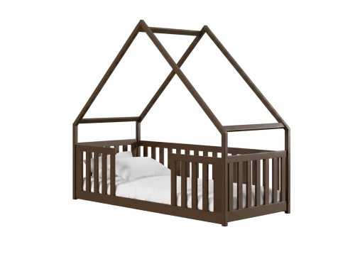 BEE 80x180 dark chocolate Montessori floor bed children's house Lano Furniture