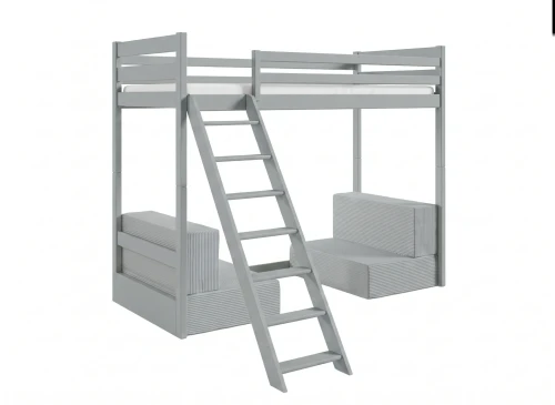 SOFENA 90x200 Hellgrau Etagenbett mit modularem Sofa grau Stoff Zoom 15 Sage Lano Möbel