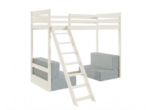 SOFENA 90x200 Baumwolle Etagenbett mit modularem Sofa grau Stoff Zoom 15 Sage Lano Möbel
