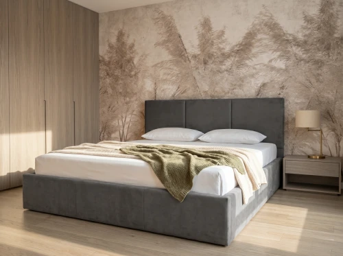 HAVEN 140x200 grey upholstered bed in manila fabric 19