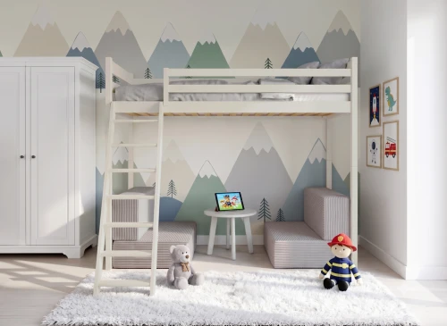 SOFENA 90x200 Baumwolle Etagenbett mit modularem Sofa hellgrau Stoff Zoom Dove 19, Lano Möbel