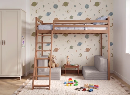 SOFENA 90x200 Zimt Etagenbett mit modularem Sofa hellgrau Stoff Zoom Dove 19 Lano Möbel