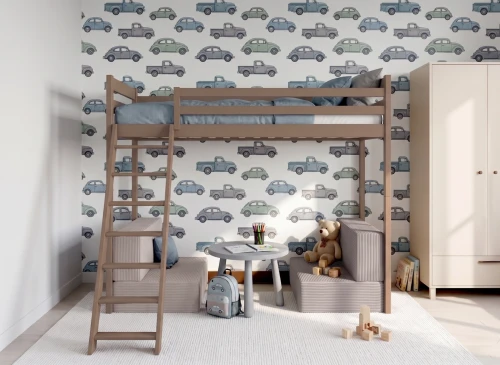 SOFENA 90x200 Milchschokolade Etagenbett mit modularem Sofa hellgrau Stoff Zoom Dove 19 Lano Möbel