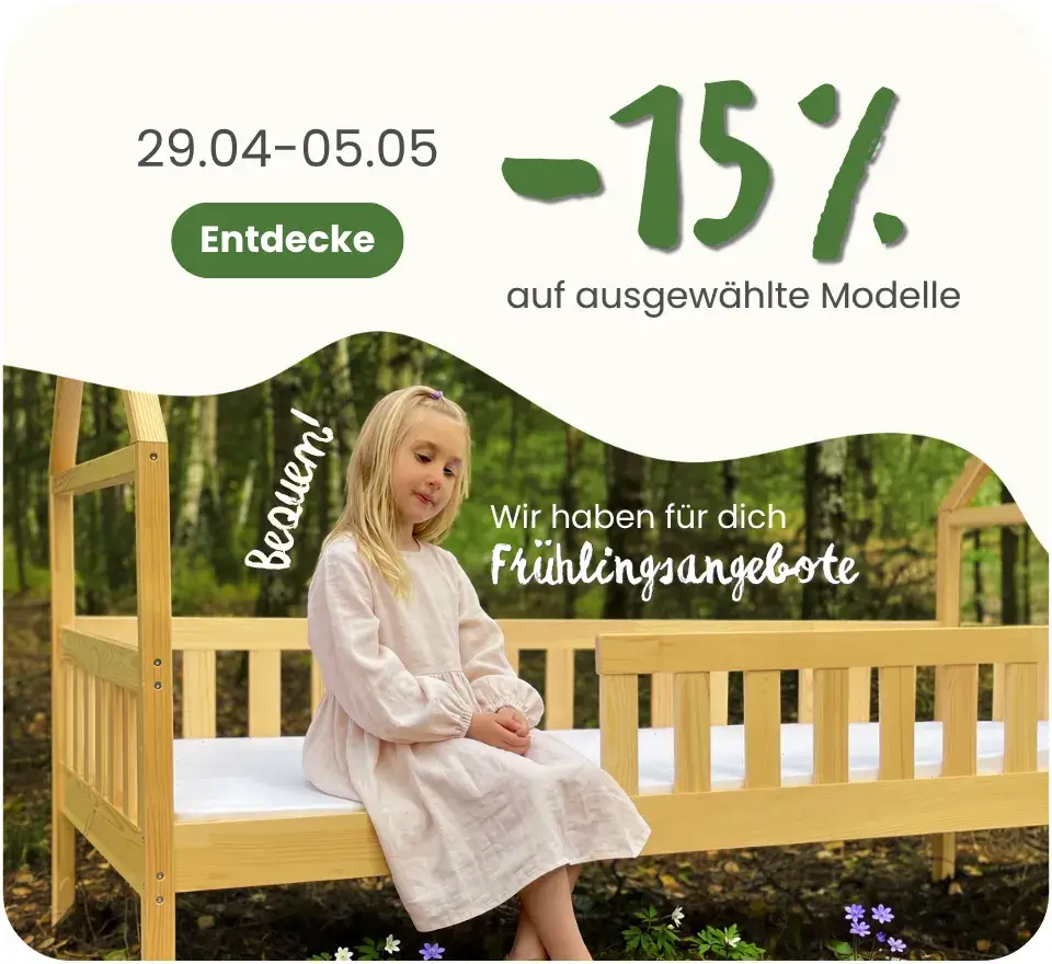 15 % Rabatt auf ausgewählte Betten vom 29. April bis 5. Mai